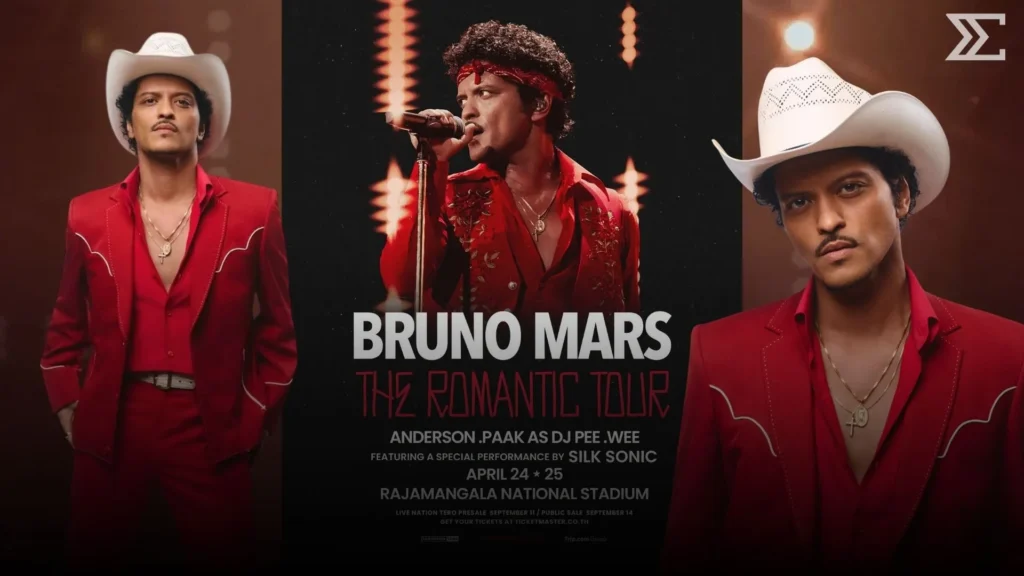 Bruno Mars ประกาศจัด “The Romantic Tour” ในไทย! ปักหมุดราชมังฯ 2 รอบ